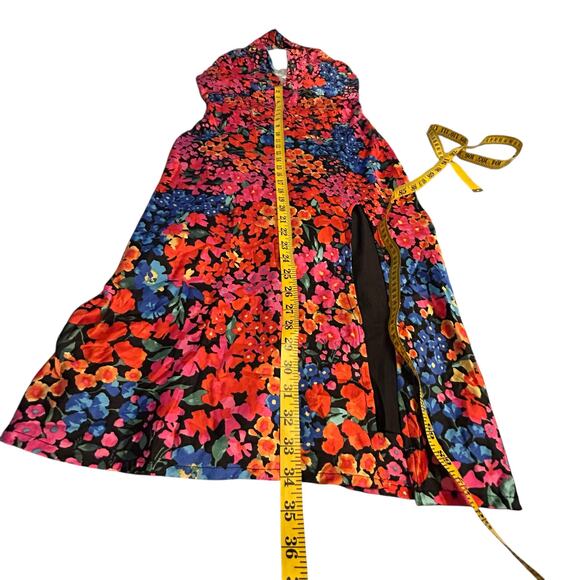 Lulus Bold Presence Floral Satin Halter Midi Dress - Size S - Picture 8 of 15